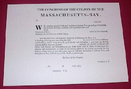 1775 Massachusetts Commission