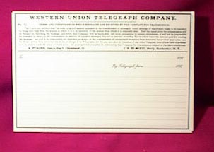 Western Union Telegraph Sheets