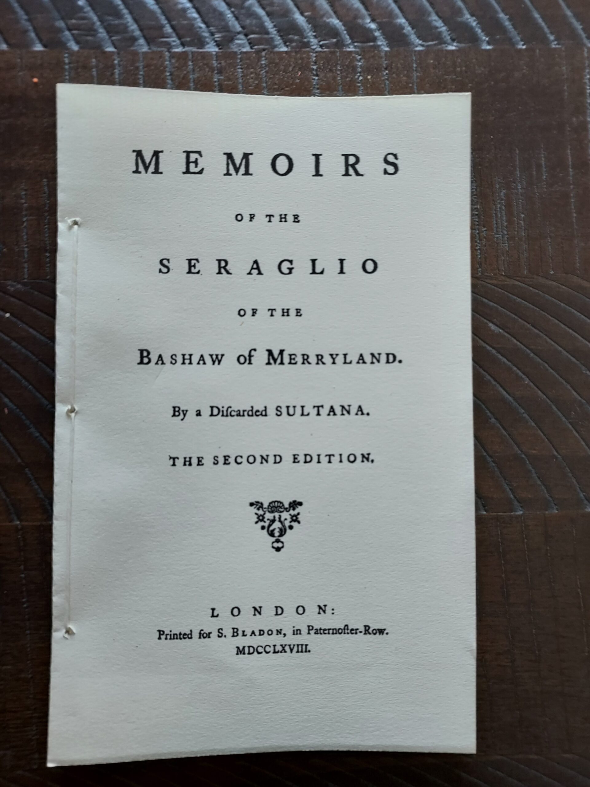 Memoirs of the Seraglio of the Bashaw of Merryland